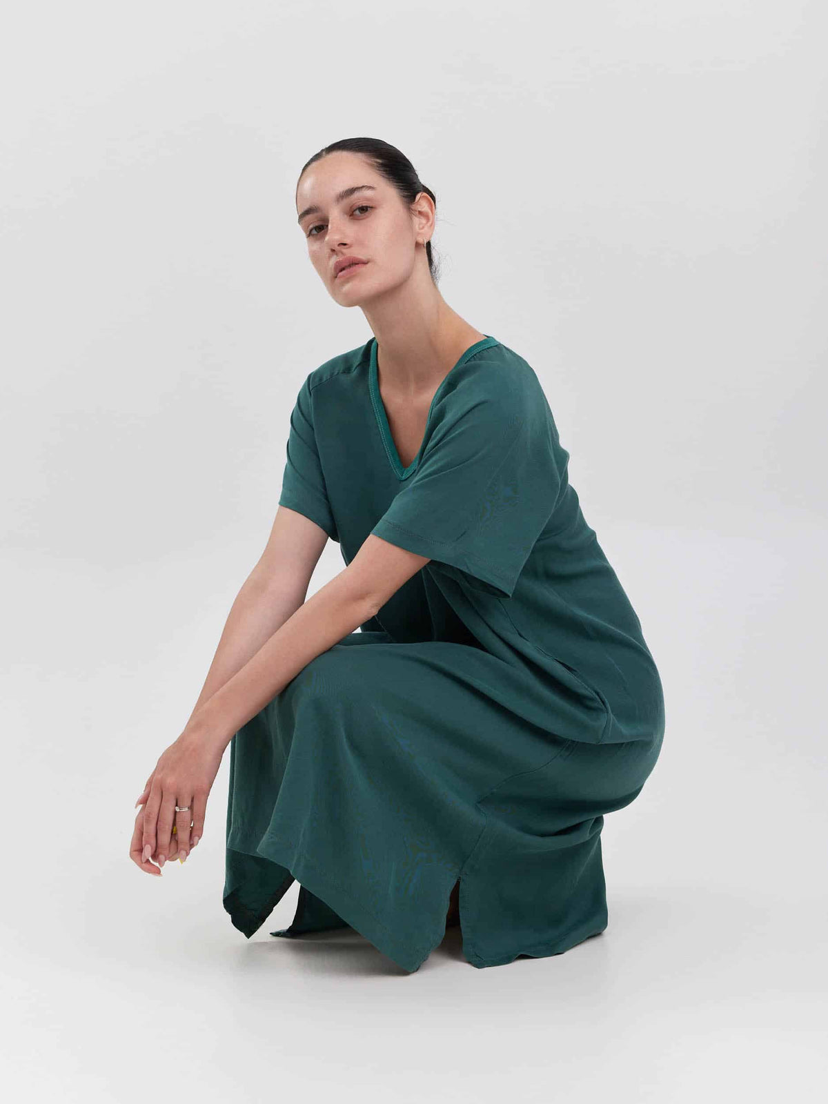 שמלת פלואו-ירוק בקבוק image 4