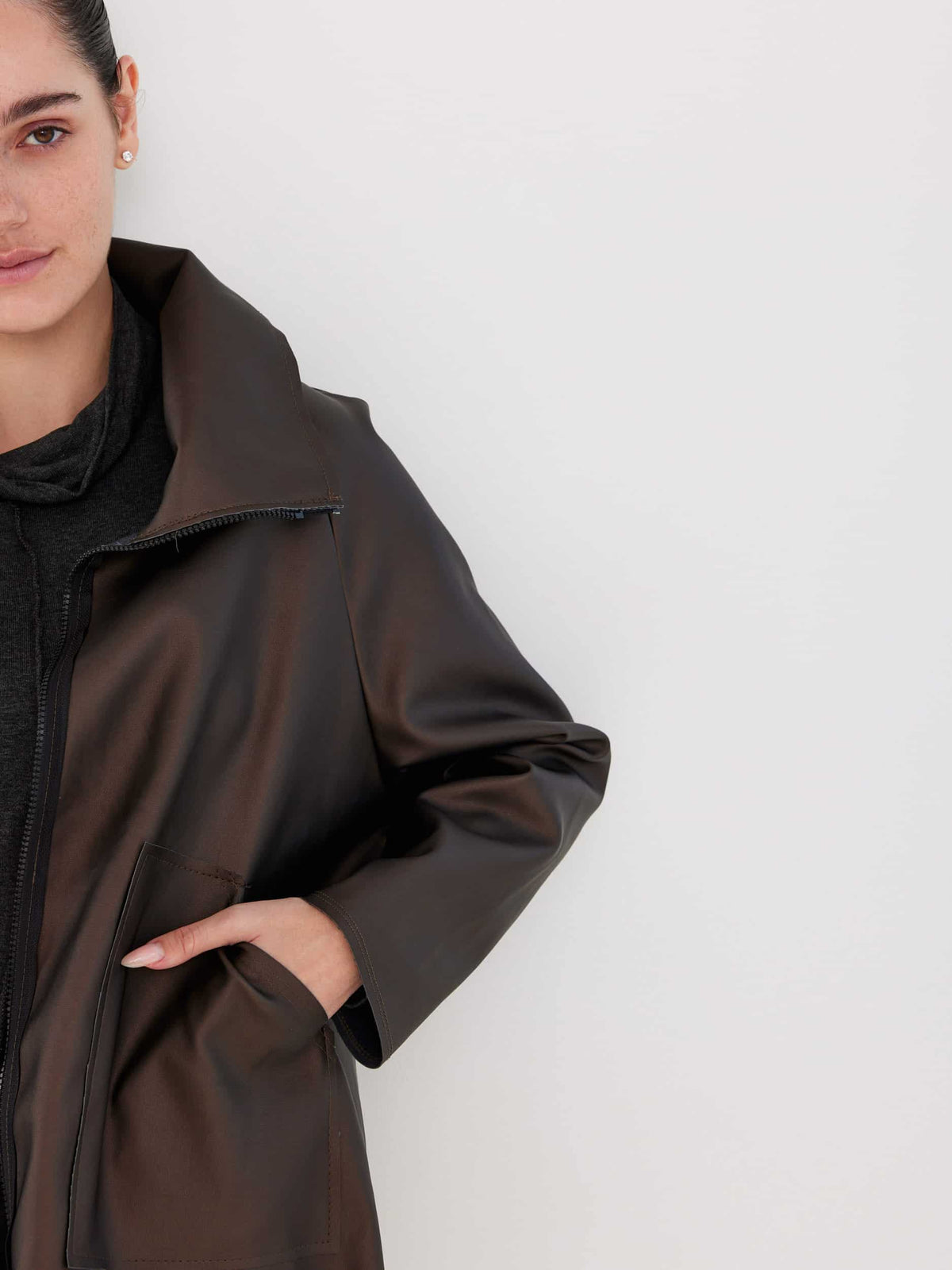 ז'קט חום שוקולד image 7