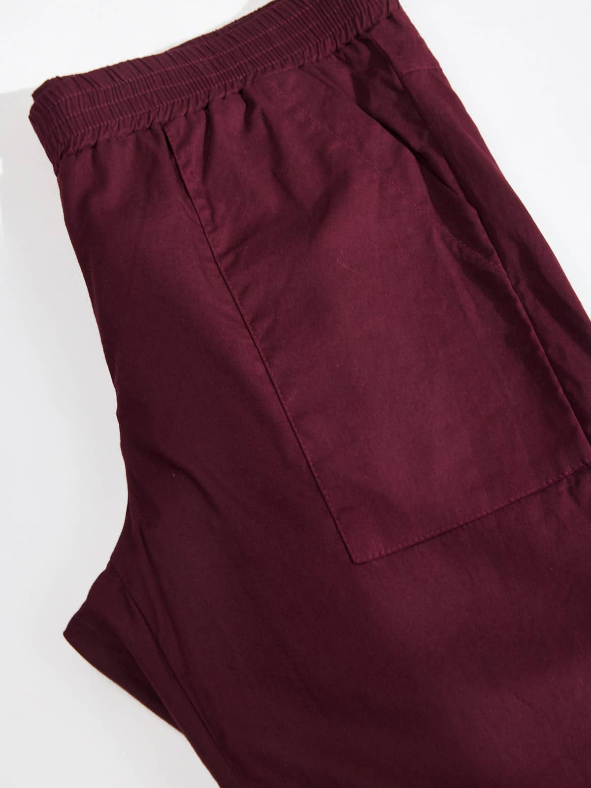 מכנסי כותנה גזרה ישרה-בורדו יין image 2