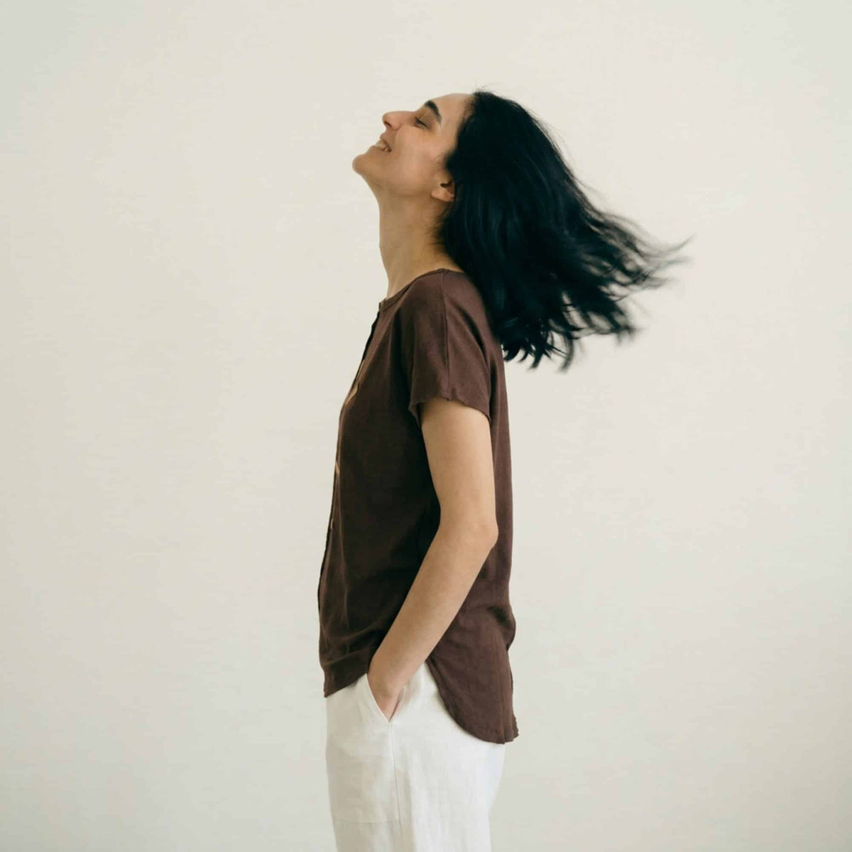 חולצת סירה חום שוקולד image 1