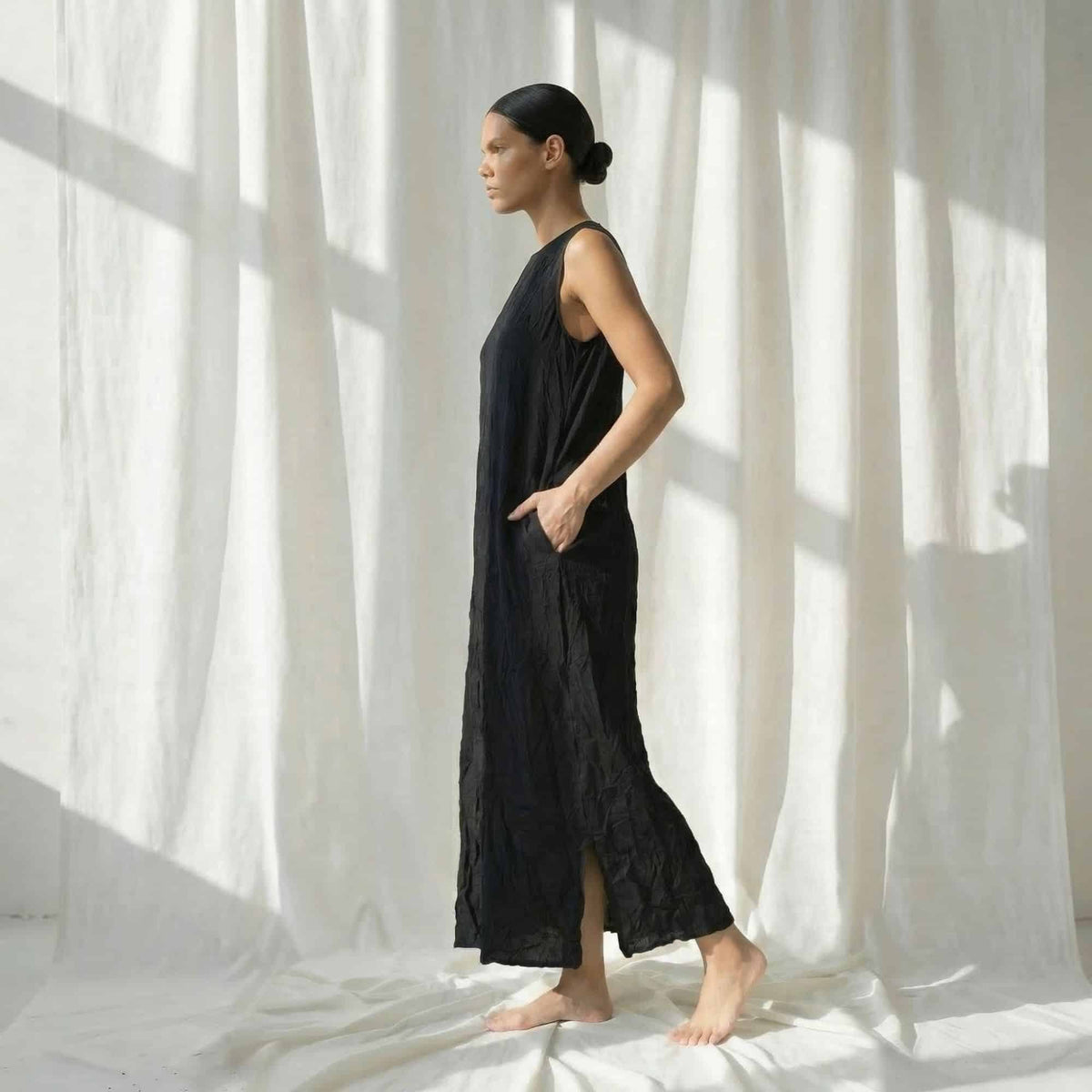 שמלת מקסי שחורה image 1