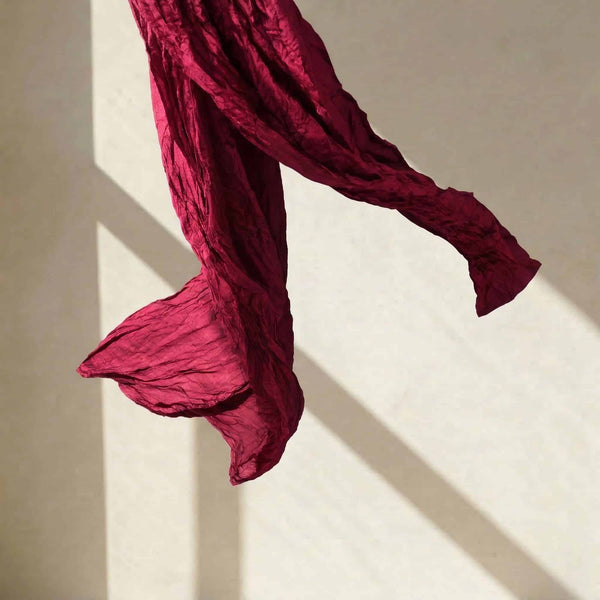 צעיף בורדו יין מקומט image 0