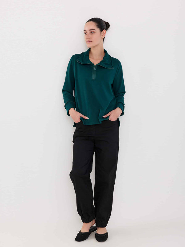 חולצת רוכסן ירוק בקבוק image 0