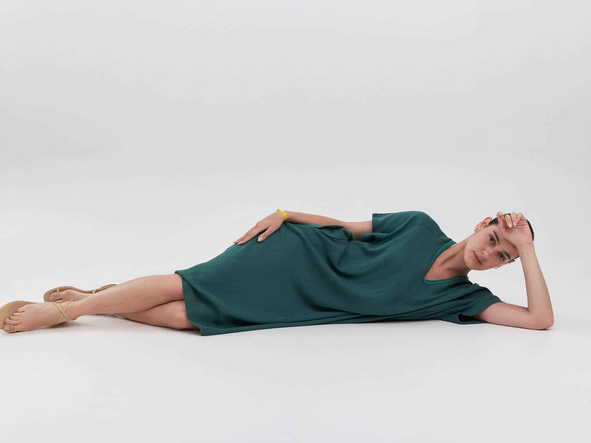 שמלת פלואו-ירוק בקבוק image 5