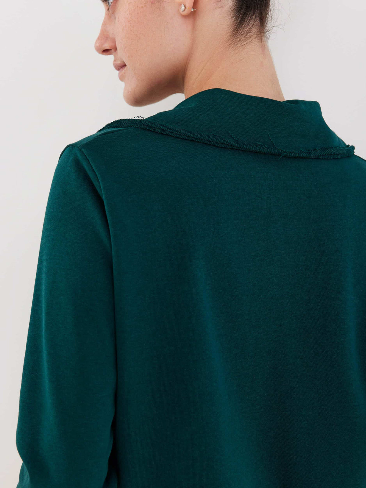 חולצת רוכסן ירוק בקבוק image 4