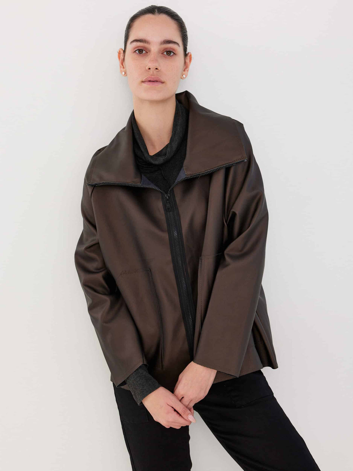 ז'קט חום שוקולד image 2