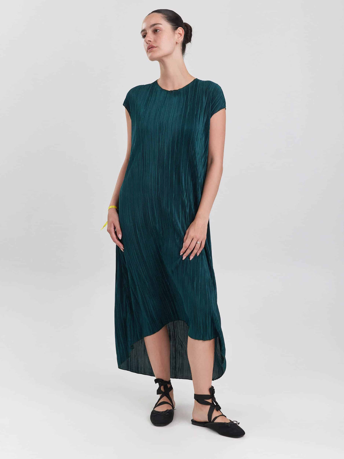 שמלת פליסה ירוק אמרלד image 1