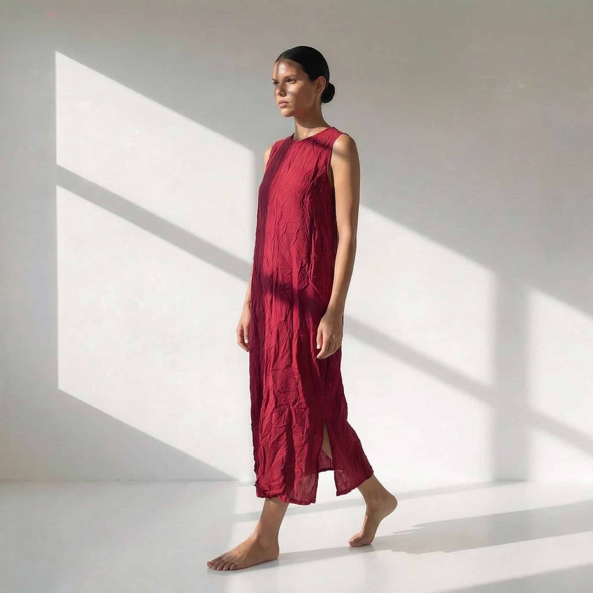 שמלת מקסי בורדו יין image 1