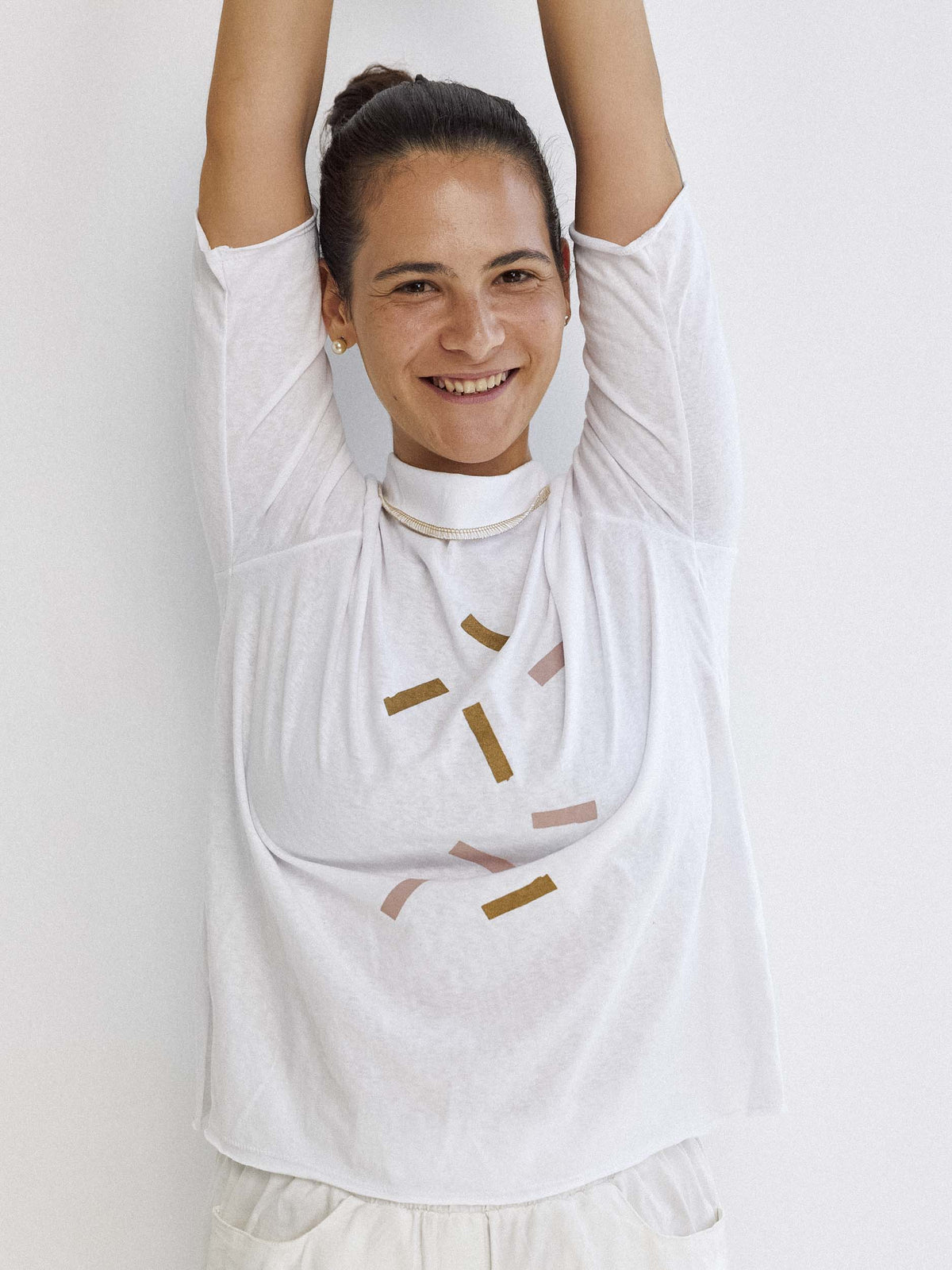 קונפטי-חולצת כותנה לבנה image 1