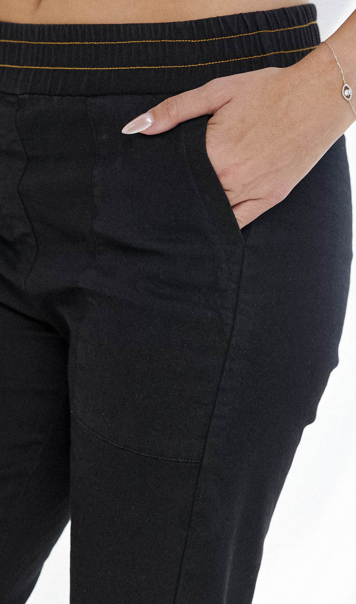 ג'ינס שחור גזרה ישרה כותנה image 1