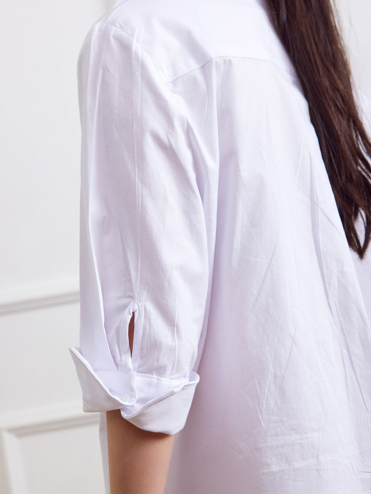 חולצת כפתורים לבנה-לאסט image 3