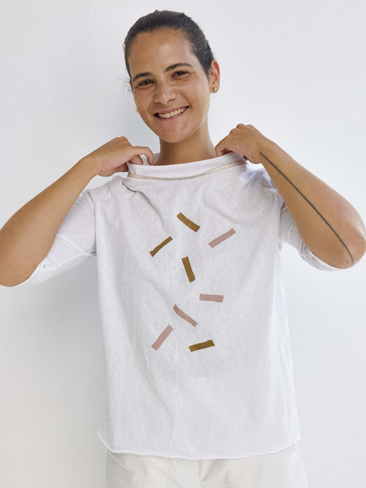 קונפטי-חולצת כותנה לבנה image 0