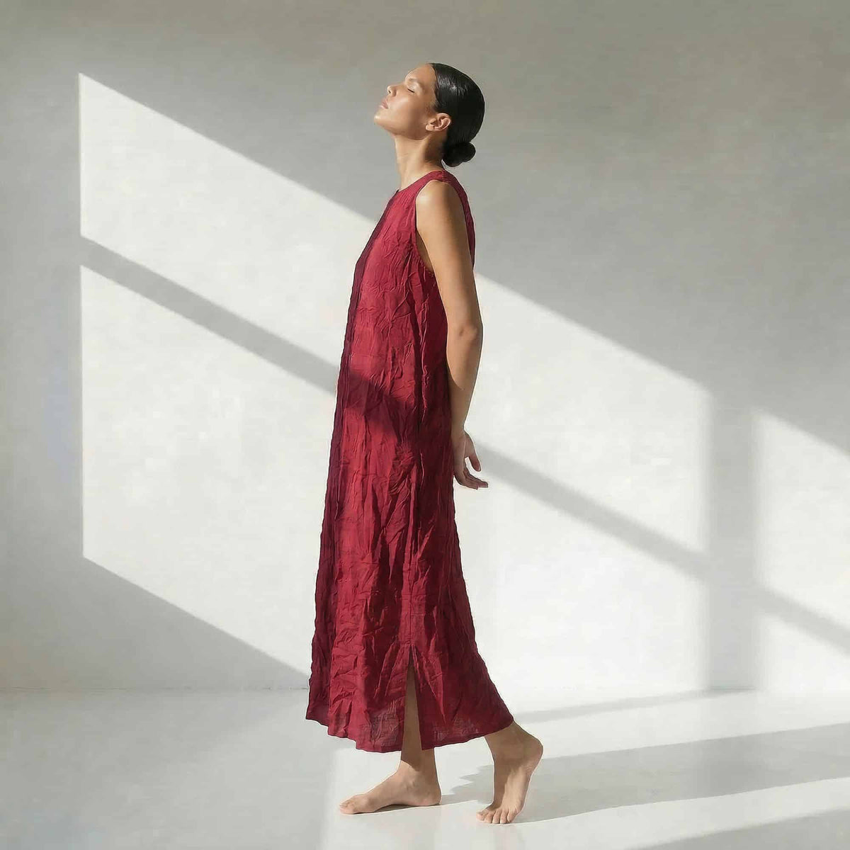 שמלת מקסי בורדו יין image 0