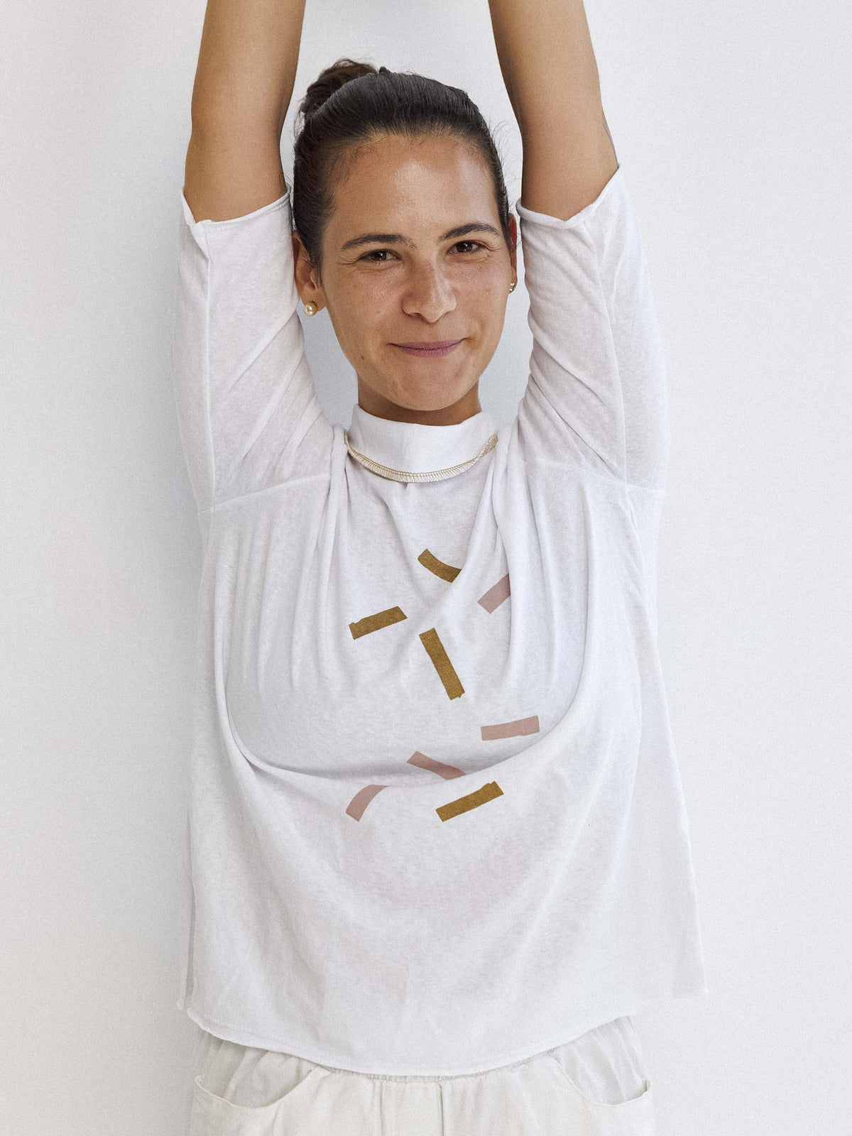 קונפטי-חולצת כותנה לבנה image 2