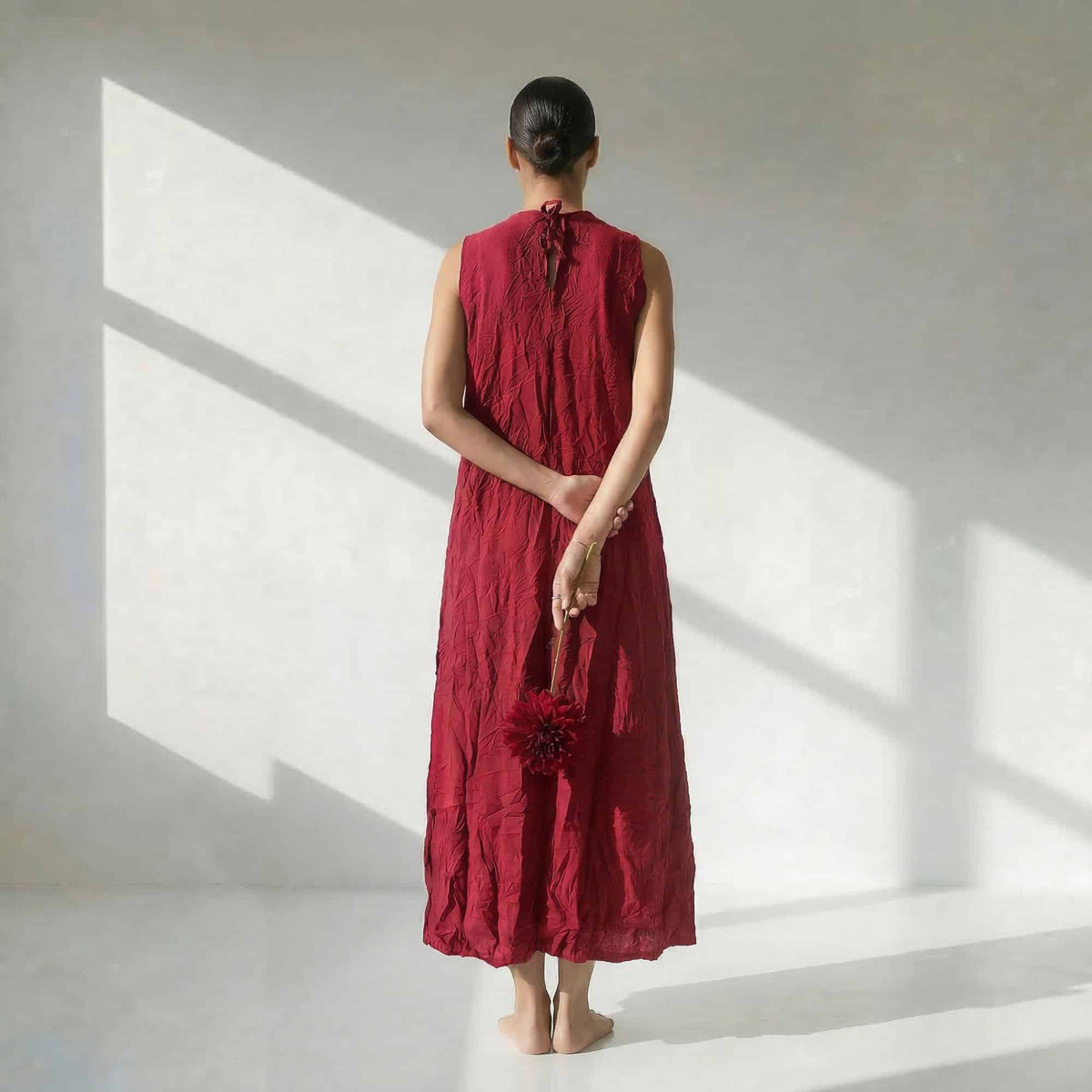 שמלת מקסי בורדו יין image 2