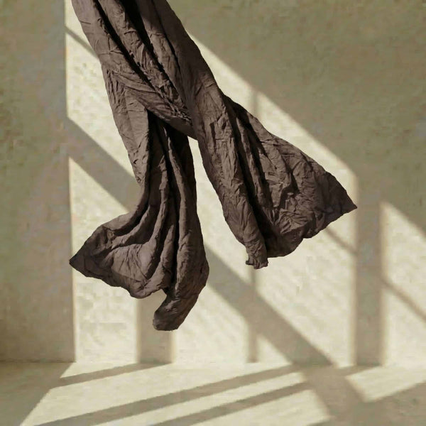 צעיף חום אספרסו מקומט image 0