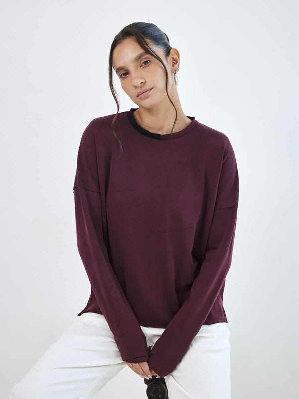 חולצת מודל בורדו יין image 0