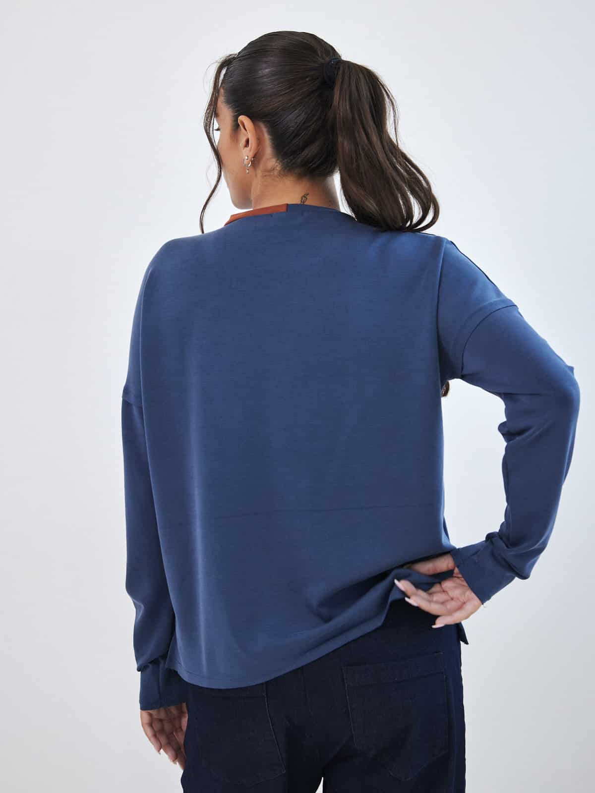 חולצת מודל כחול ים image 4