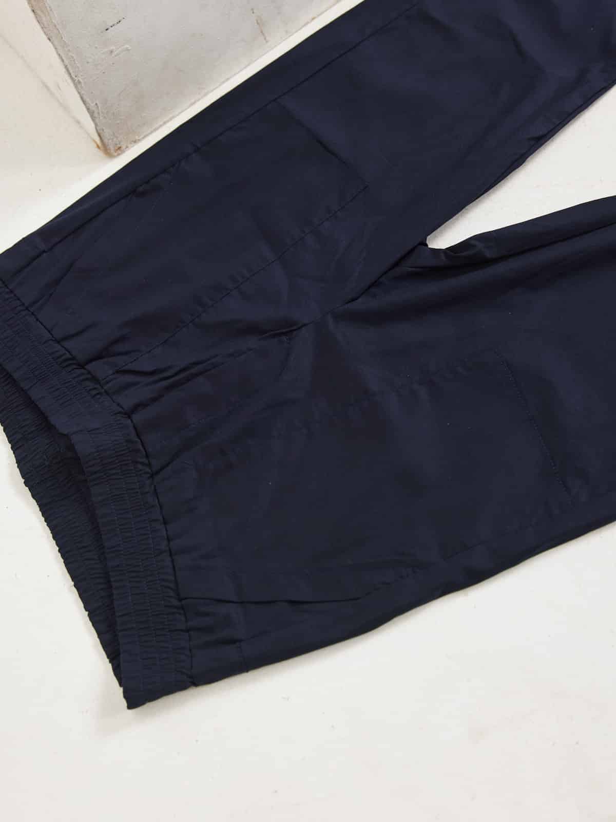 מכנסי כותנה גזרה ישרה-נייבי image 1