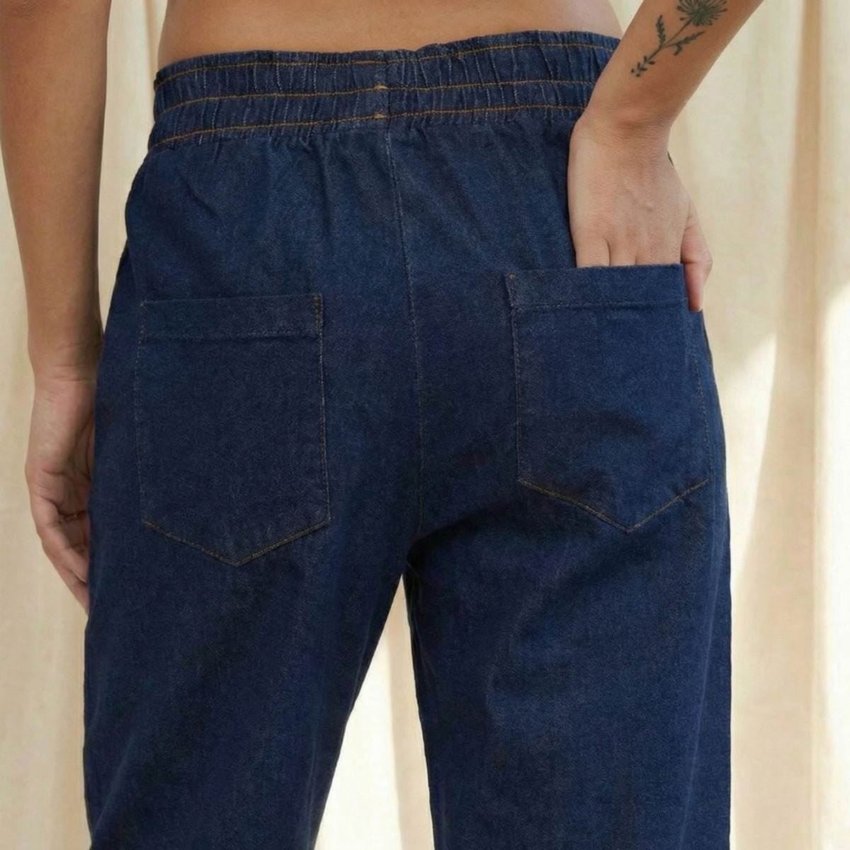 wide leg-ג'ינס כחול