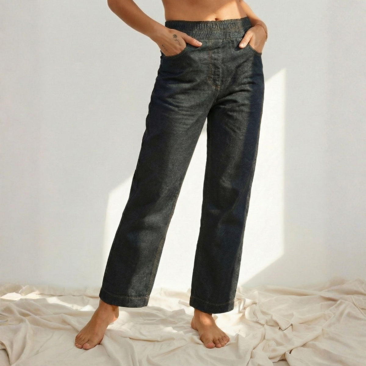 wide דנים ווש שחור